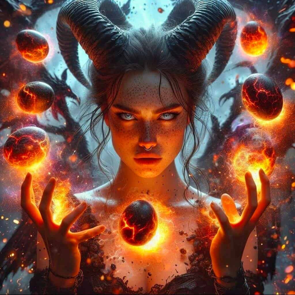 fiery dragon demon